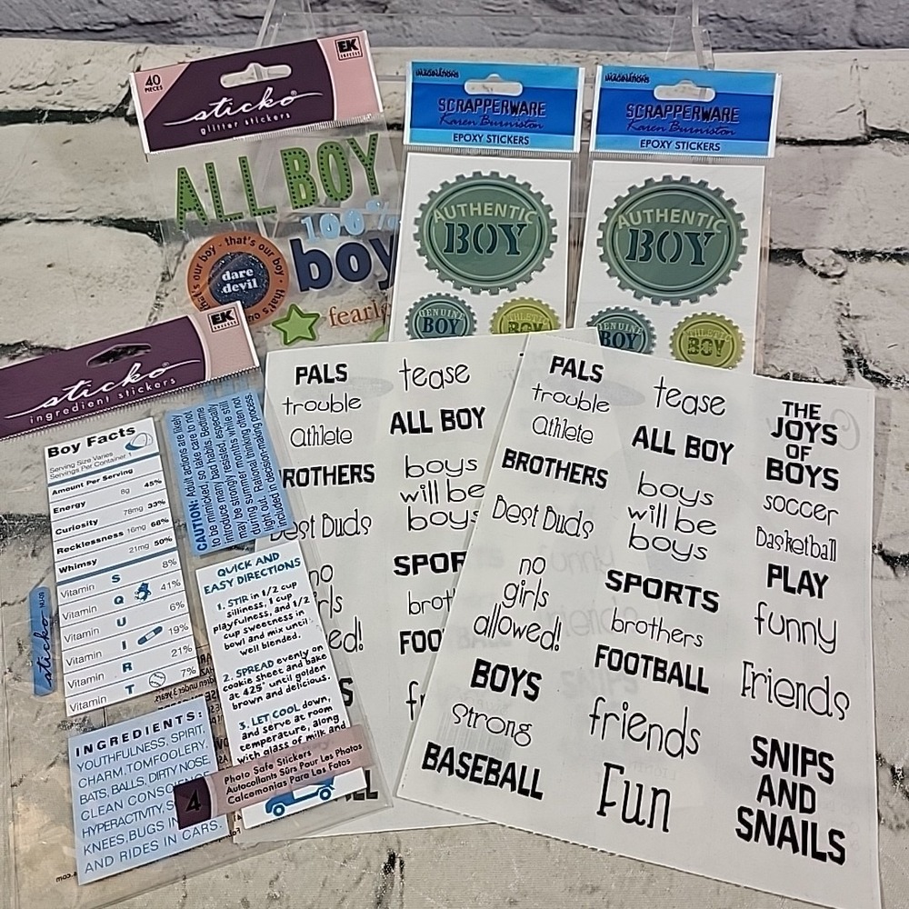 Scrapbooking Stickers Little Boy Son Lot Of 6 Sheets Crafts New